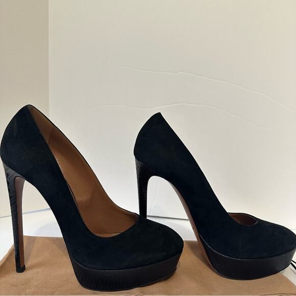 Alaïa Suede Pumps Black size EU 38.5 Leather Stiletto Heel & Platform - Picture 6 of 9